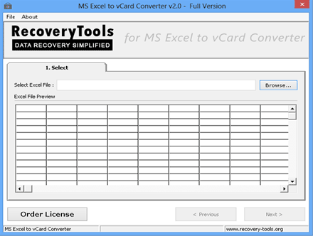 download demo version of MS Excel to vCard software