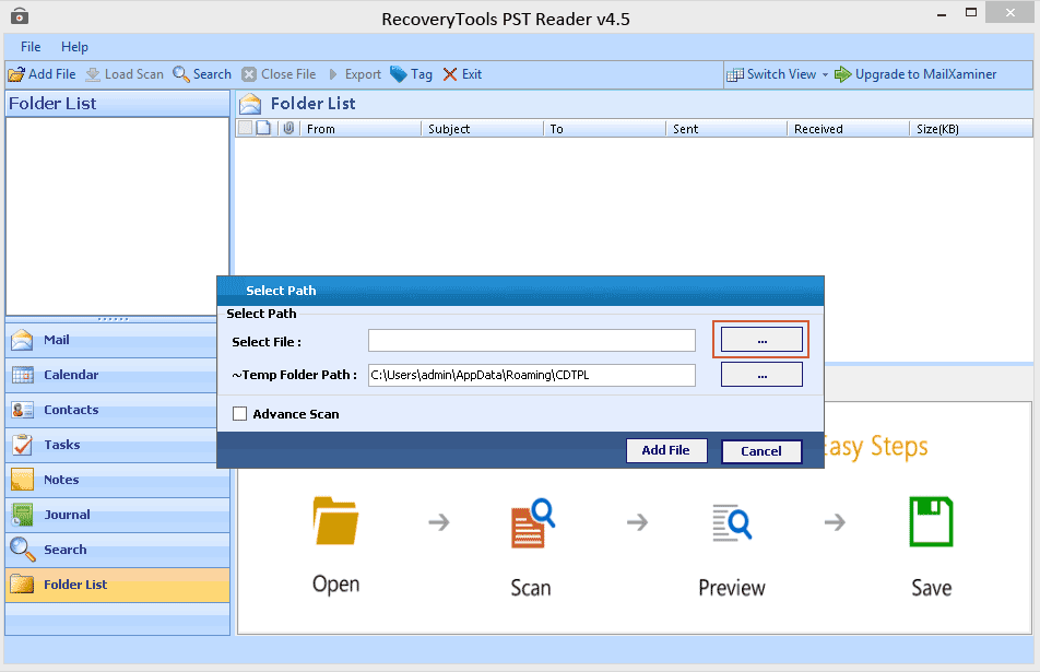 Freeware PST Reader Tool Open & View PST File without Outlook