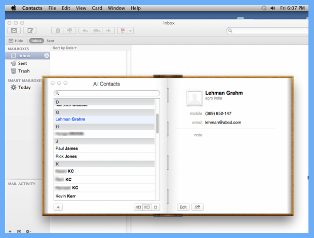 Import MS Excel Spreadsheet Contacts into Apple Mail