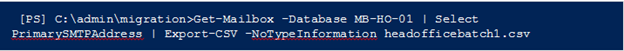 Batch Move Mailbox in Exchange 2013