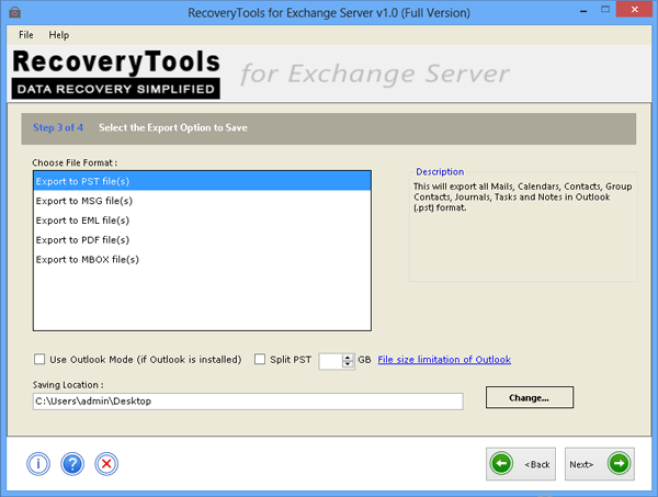 RecoveryTools Exchange Mailbox Recovery 1.0 full