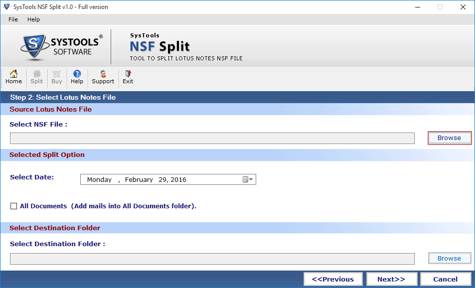 Split nsf by Date