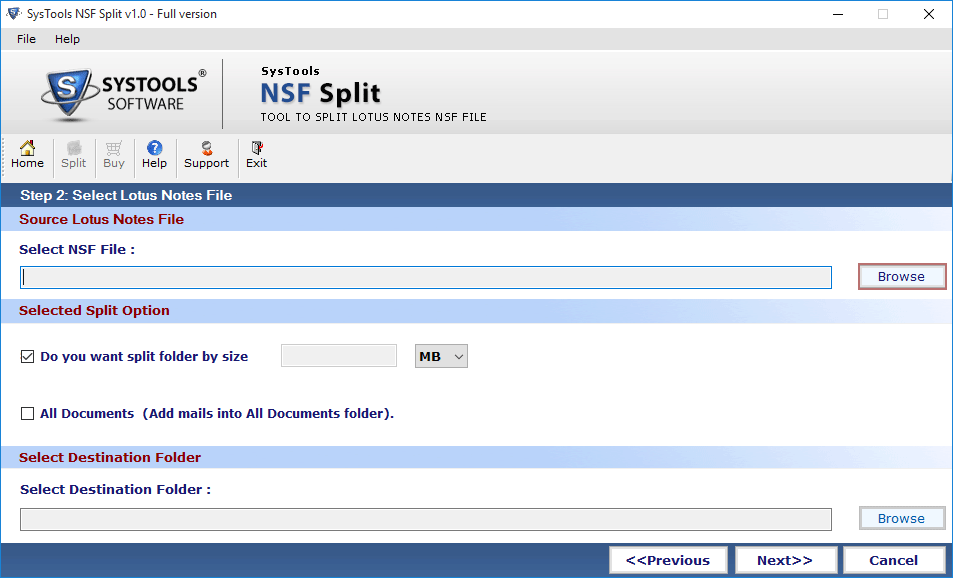 Split nsf by Folder