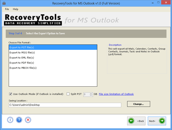RecoveryTools Outlook PST Email Recovery 1.0 full