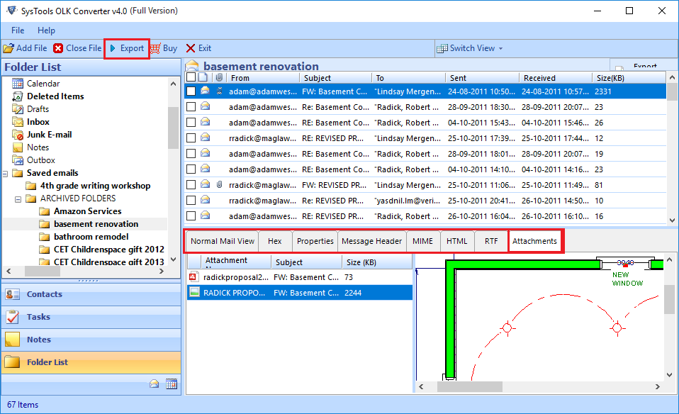 Preview of OLK data