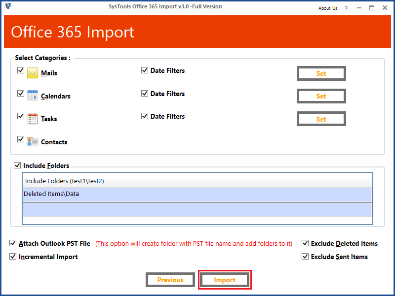 Start Import PST to Office 365