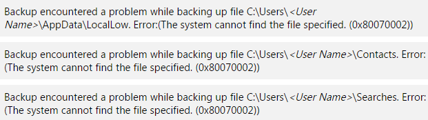 Windows Backup Error 2