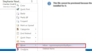 Move Deleted Items to Inbox Folder