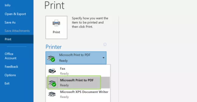 Print Outlook Emails with Attachments to PDF Manual Solution