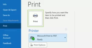 Print Outlook Email with Attachments to PDF