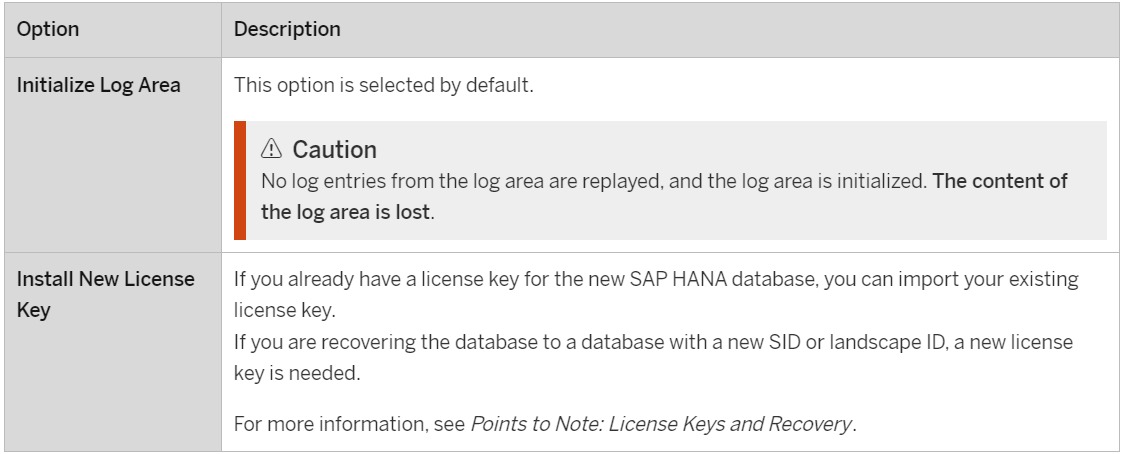 Finalize SAP Hana Database Recovery