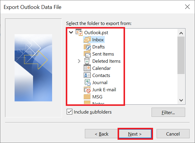 Outlook Mailbox Folder