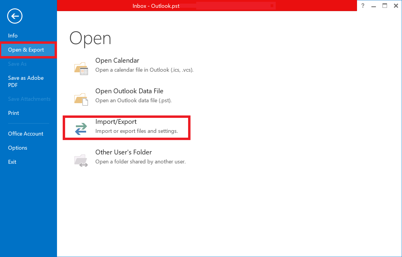 Select Save Outlook Emails to PST option