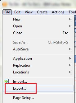 Click on Export Button